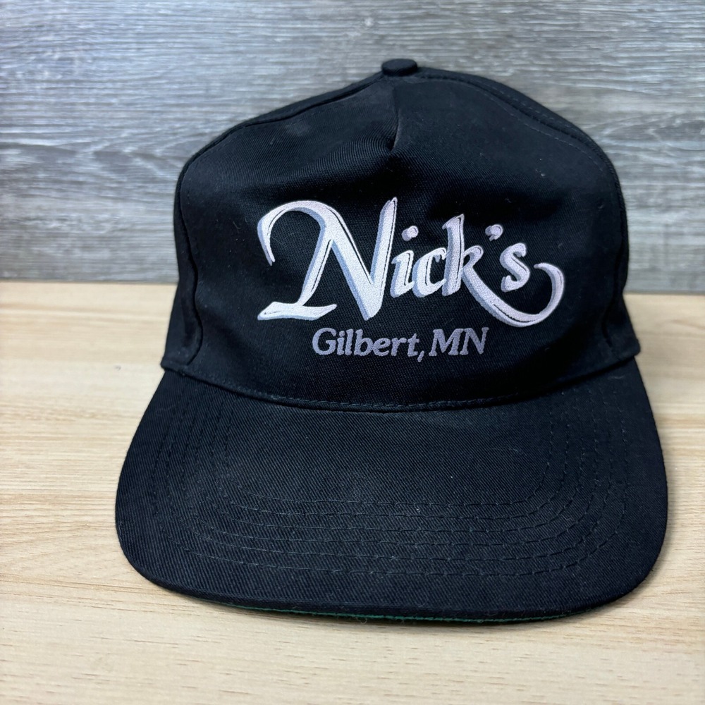 Vintage Nicks Hat Cap Snapback Black Gilbert‎ Minnesota